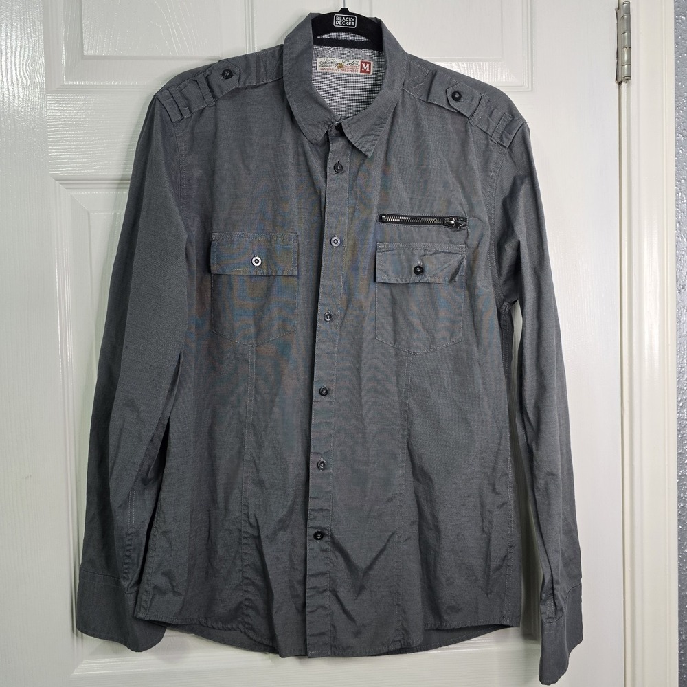 Sovereign Code Men's M Charcoal Cotton Polyester Long Sleeve Button-Up Shirt
